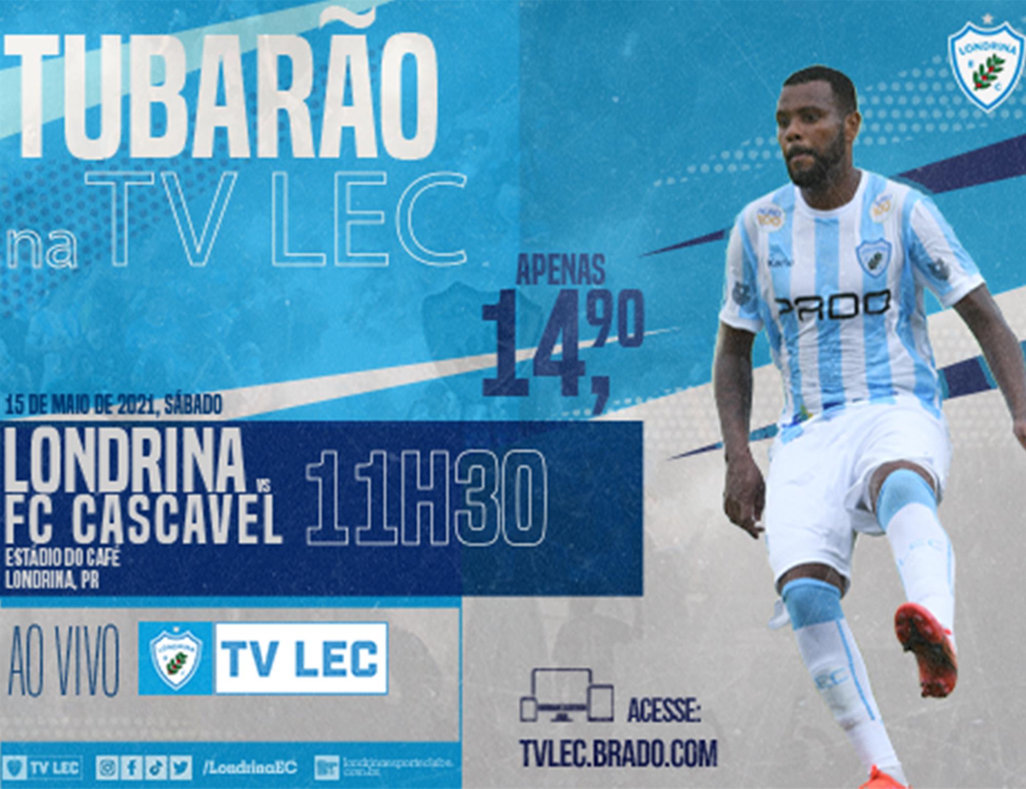 Assista ao jogo Londrina x FC Cascavel ao vivo pela TV LEC! Apenas R$ 14,90